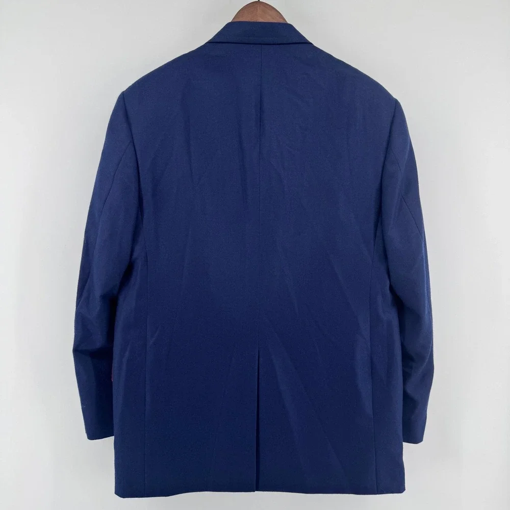 Brooks Brothers Blazer Mens 40S Navy Blue Cashmere Gold Crest Button Tailored